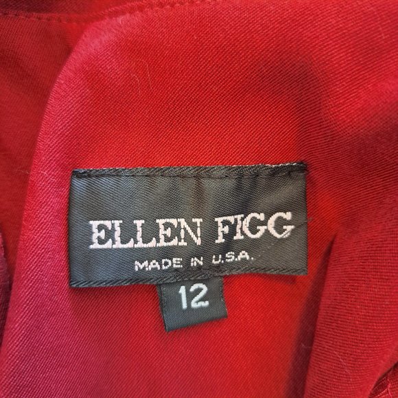 Ellen Figg Red Button Down Jacket Size 12 - Picture 5 of 6